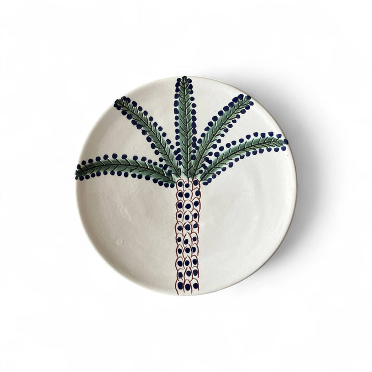 Handpainted Moroccan Plates with Palm Tree Design