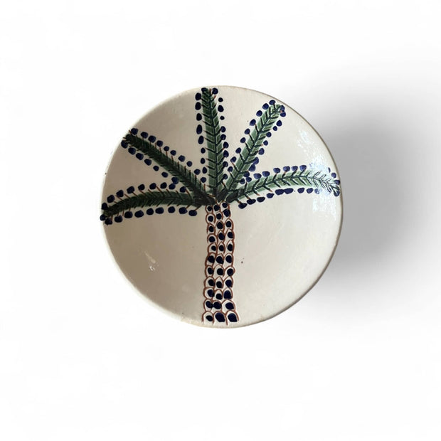 Handpainted Moroccan Plates with Palm Tree Design