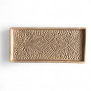 Hand-Engraved Beige Moroccan Platter (34 x 16 cm)