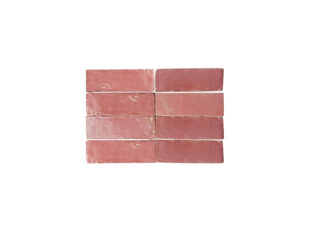 Blushing Mistress Bejmat Zellige Tile – 2"x6" Handmade Moroccan Tile