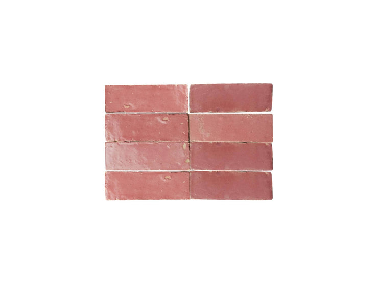 Blushing Mistress Bejmat Zellige Tile – 2"x6" Handmade Moroccan Tile