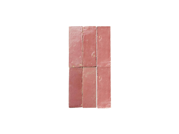 Blushing Mistress Bejmat Zellige Tile – 2"x6" Handmade Moroccan Tile
