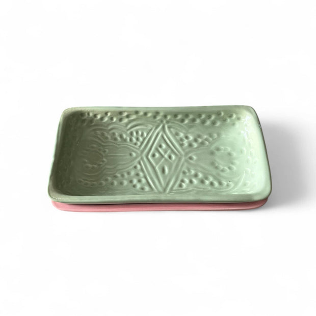 Hand-Engraved Moroccan Rectangular Tray
