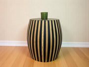 Black Resin and Cedar Wood Side Table