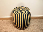  Black Resin and Cedar Wood Side Table