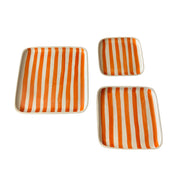 Hand-Painted Orange & White Moroccan Square Plates – 15 / 20 / 25 cm