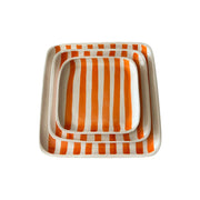 Hand-Painted Orange & White Moroccan Square Plates – 15 / 20 / 25 cm