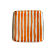 Hand-Painted Orange & White Moroccan Square Plates – 15 / 20 / 25 cm