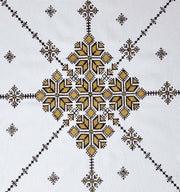Brown Hand Embroidered Table cloth and napkins, a magnificent decoration to add a Moroccan touch to your home. - handmade by Moroccantastics - colorful, cotton, custom, embroidered, embroidery, geometric, handmade, home decor, linen, napkins, patterned, polyster, tablecloth