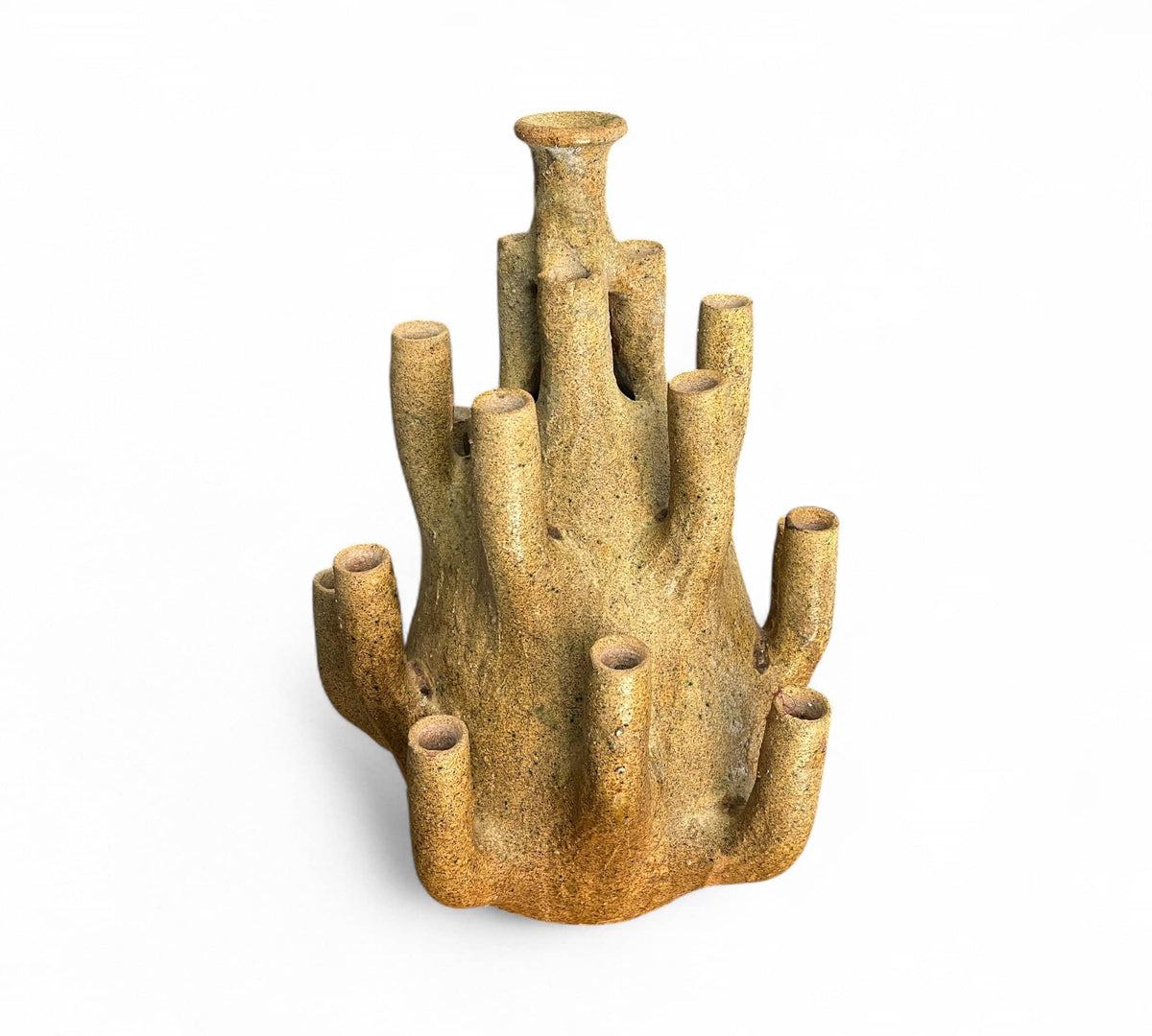 Ceramic coral-like vase on a white background