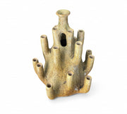 Ceramic coral-like structure with multiple nooks on a white background