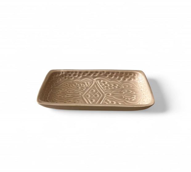 Discover Exquisite Artistry: Hand-Engraved Moroccan Rectangular Trays (Set of 6 - Choose Your Color)