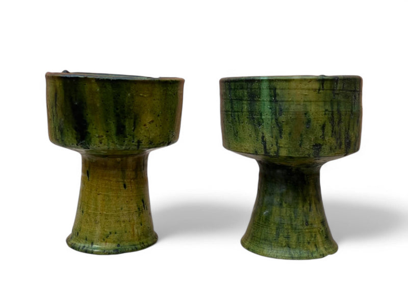 Handmade Tamegroute Pottery Candle Cup – Moroccan Artisan Scented Candle