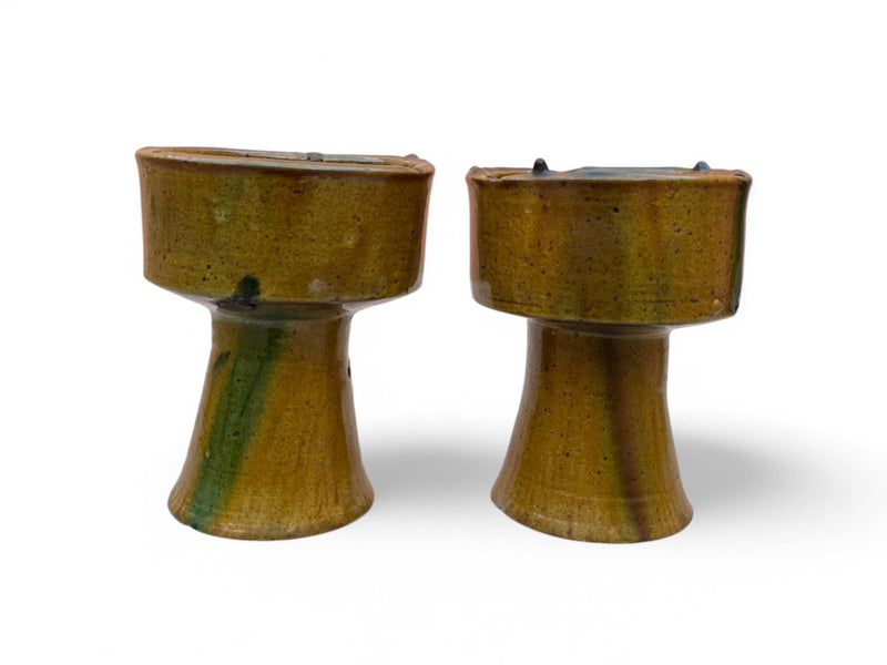 Handmade Tamegroute Pottery Candle Cup – Moroccan Artisan Scented Candle