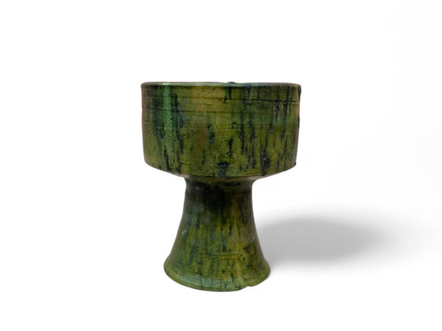 Handmade Tamegroute Pottery Candle Cup – Moroccan Artisan Scented Candle