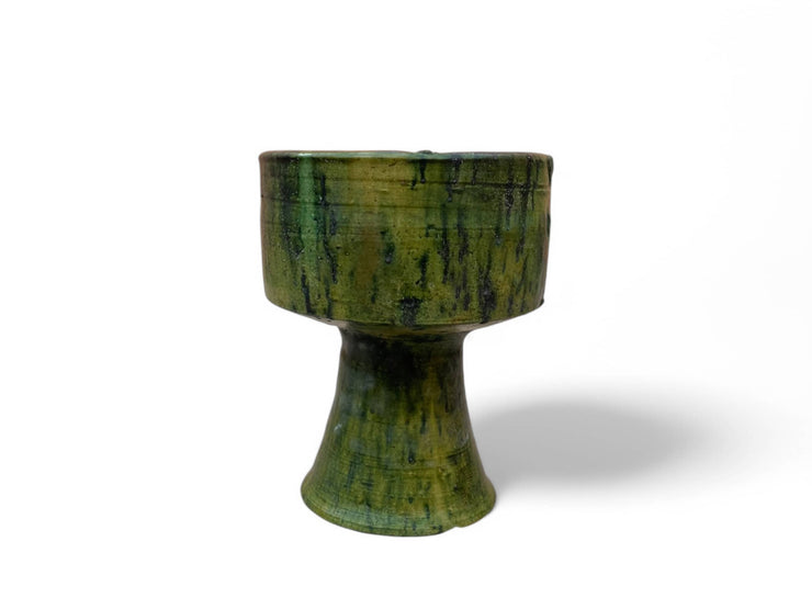 Handmade Tamegroute Pottery Candle Cup – Moroccan Artisan Scented Candle