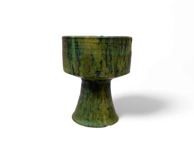 Handmade Tamegroute Pottery Candle Cup – Moroccan Artisan Scented Candle