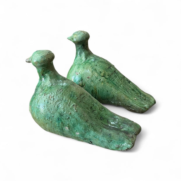 Tamegroute Green Glazed Bird Figures (Set of 2)