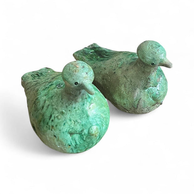 Tamegroute Green Glazed Bird Figures (Set of 2)
