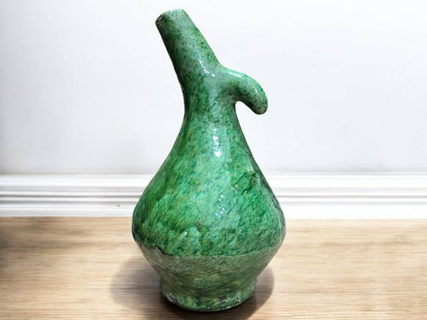Zak Handcrafted Moroccan Ceramic Vase – Unique Sculptural Design with Artistic Nose-Like Curve