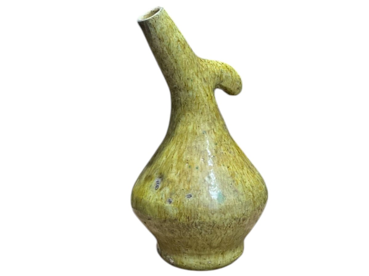 Zak Handcrafted Moroccan Ceramic Vase – Unique Sculptural Design with Artistic Nose-Like Curve