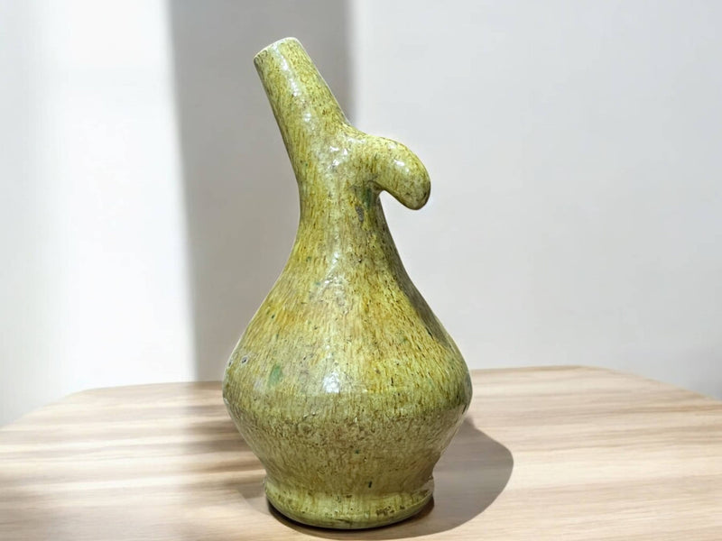 Zak Handcrafted Moroccan Ceramic Vase – Unique Sculptural Design with Artistic Nose-Like Curve
