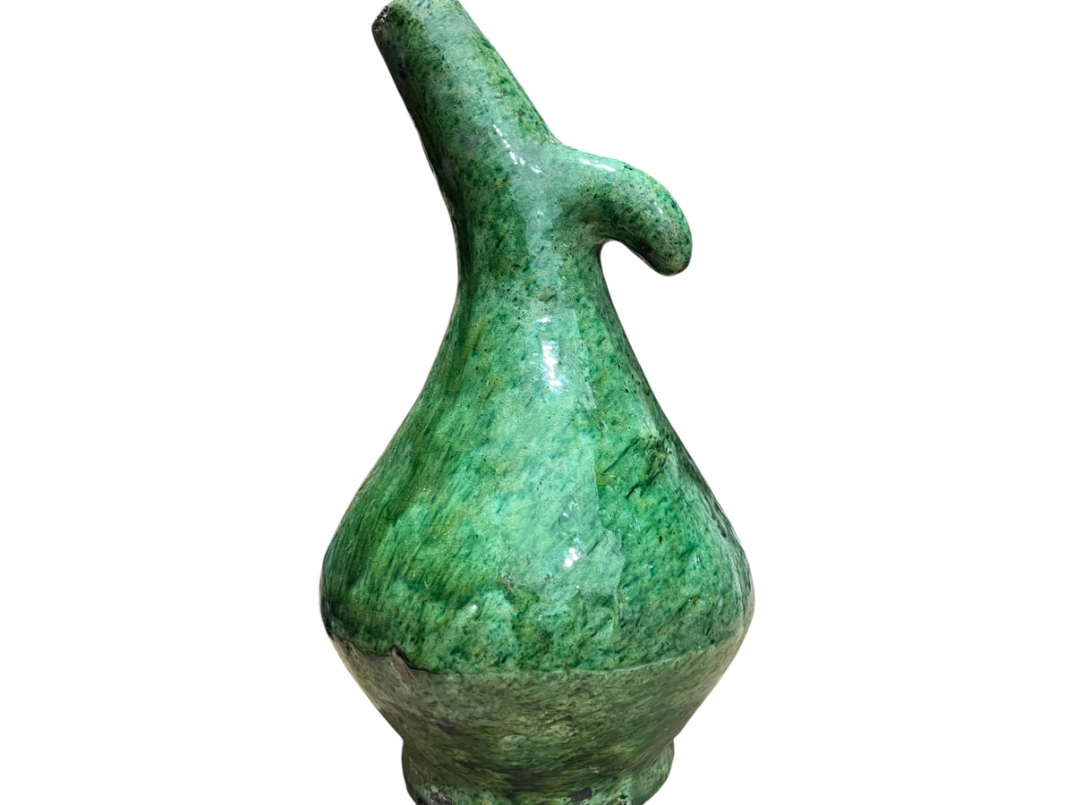 Zak Handcrafted Moroccan Ceramic Vase – Unique Sculptural Design with Artistic Nose-Like Curve