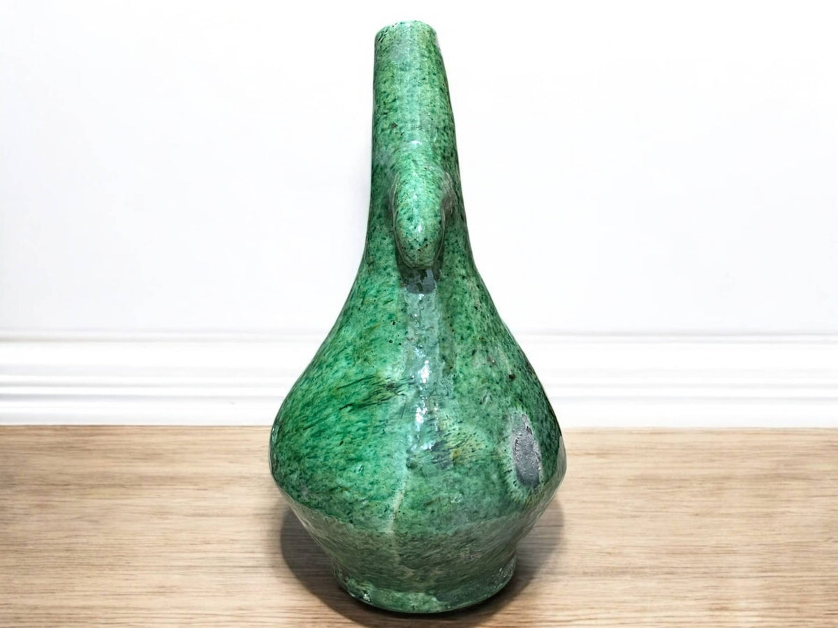 Zak Handcrafted Moroccan Ceramic Vase – Unique Sculptural Design with Artistic Nose-Like Curve
