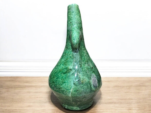 Zak Handcrafted Moroccan Ceramic Vase – Unique Sculptural Design with Artistic Nose-Like Curve