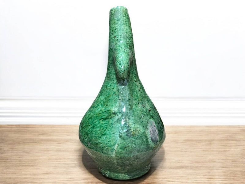 Zak Handcrafted Moroccan Ceramic Vase – Unique Sculptural Design with Artistic Nose-Like Curve