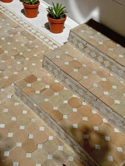 Handcrafted Natural & White Moroccan Zellige Tiles