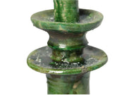 Handcrafted Moroccan Green Tamegroute Large Candlestick Holder