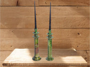 Handcrafted Moroccan Green Tamegroute Large Candlestick Holder