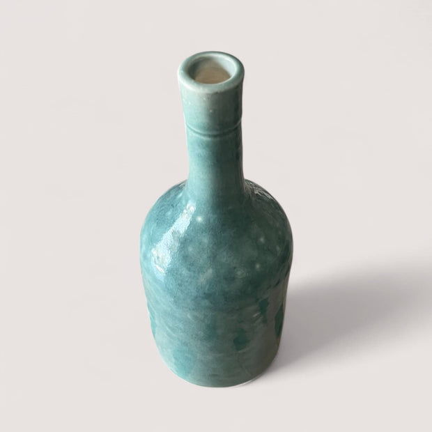 Handcrafted & Handpainted Aqua Green Vase (25 cm)