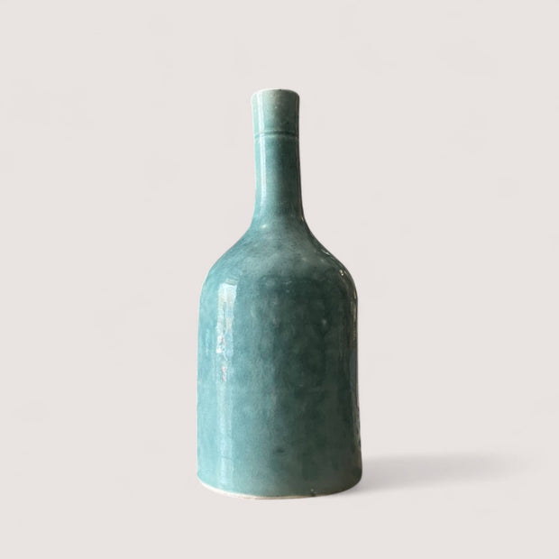 Handcrafted & Handpainted Aqua Green Vase (25 cm)