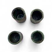 Authentic Tamegroute Green Glazed Cups (Set of 6 - 6 cm H x 5 cm Dia)