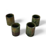 Authentic Tamegroute Green Glazed Cups (Set of 6 - 6 cm H x 5 cm Dia)