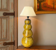 Gourd-Shaped Tamegroute Floor Lamp in Ochre Yellow – 67 cm