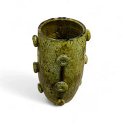 Tamegroute Yellow Spiked Vase – Handmade Moroccan Ceramic (30 cm)