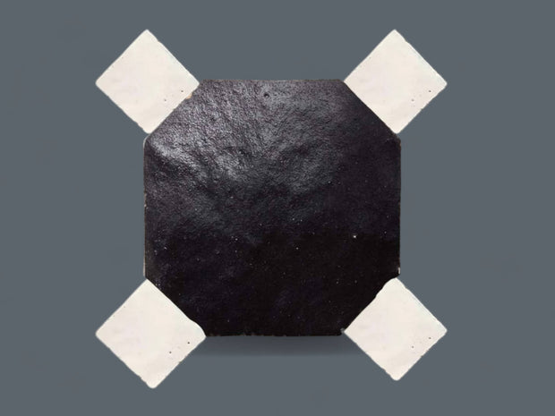Handcrafted Black & White Moroccan Zellige Tiles
