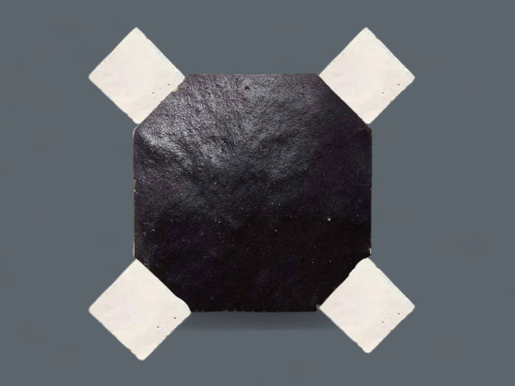 Handcrafted Black & White Moroccan Zellige Tiles