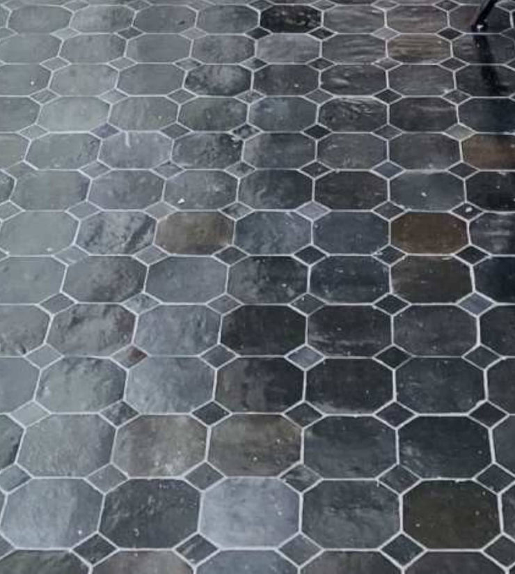 Handcrafted Black Moroccan Zellige Tiles – Octagon & Bouchon Patterns