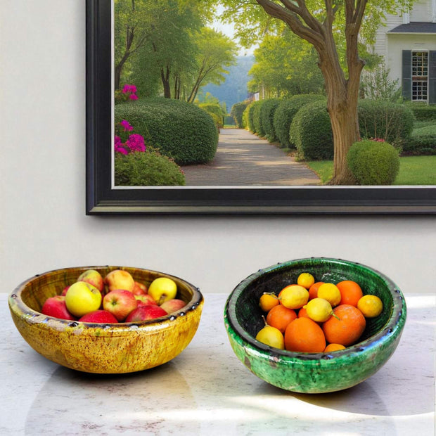 Authentic Tamegroute Glazed Moroccan Bowls & Planters (Available in 2 Colors & 2 Sizes)