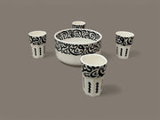 🖋️ Handmade Arabic Calligraphy Ceramic Bowl – Moroccan Artisan Tableware