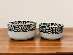 🖋️ Handmade Arabic Calligraphy Ceramic Bowl – Moroccan Artisan Tableware