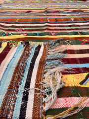 Handwoven Moroccan Striped Rug (11.4 x 4.8 ft)