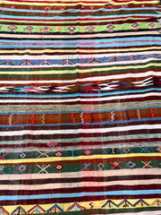 Handwoven Moroccan Striped Rug (11.4 x 4.8 ft)