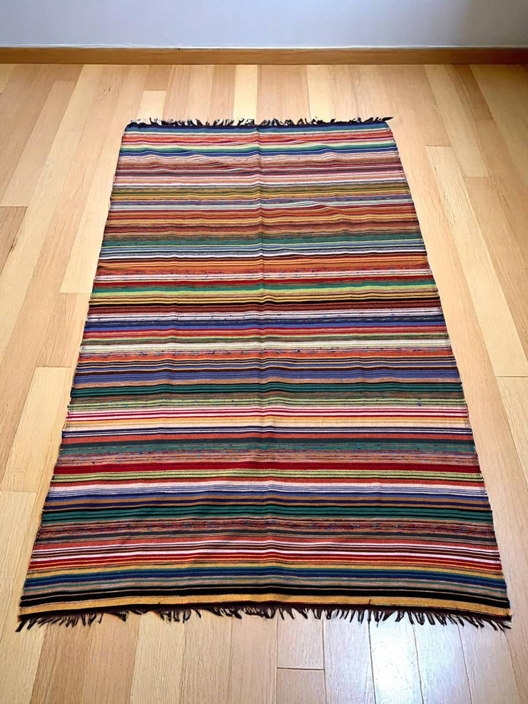 Handwoven Moroccan Cotton Throw (9.3 x 5.4 ft)
