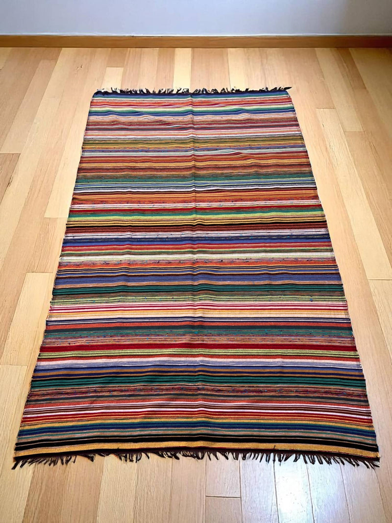 Handwoven Moroccan Cotton Throw (9.3 x 5.4 ft)