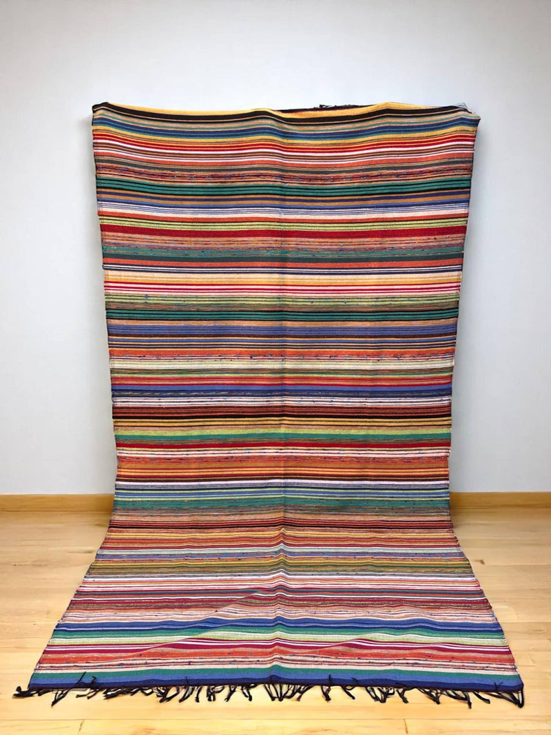 Handwoven Moroccan Cotton Throw (9.3 x 5.4 ft)